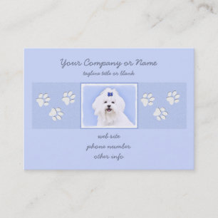 Carte De Visite Peinture maltaise - Un joli art original du chien