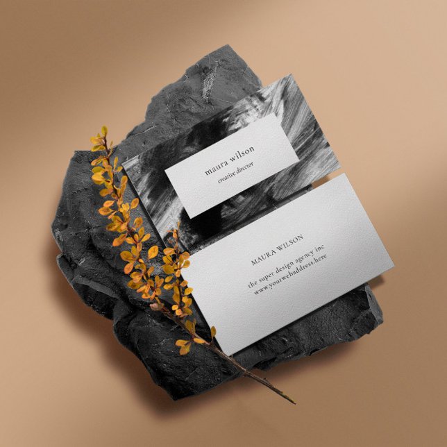 Carte De Visite Peinture minimale Abstraite noire et blanche (Créateur téléchargé)