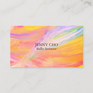 Carte De Visite Peinture minimaliste jaune soleil texturée
