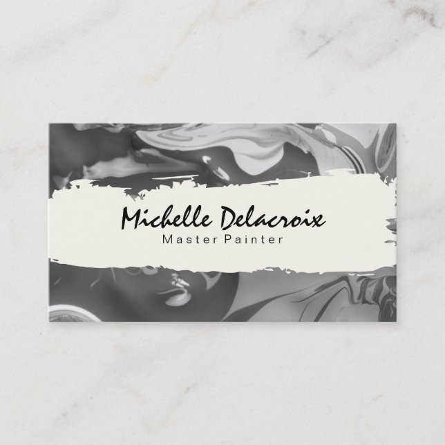 Carte De Visite Peinture mixte | Noir et blanc (Devant)