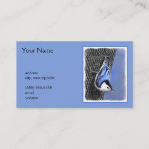 Carte De Visite Peinture Nuthatch à poitrine blanche Art original