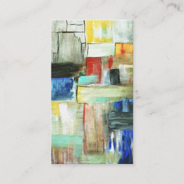Carte De Visite Peinture originale d'art de paysage urbain (Devant)