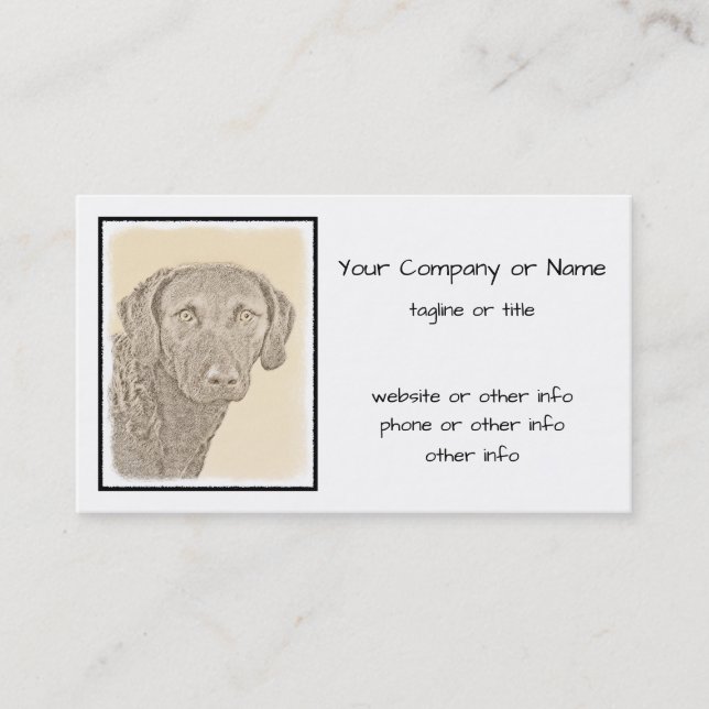 Carte De Visite Peinture originale de chien par Retriever de Chesa (Devant)