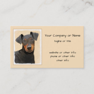 Carte De Visite Peinture originale de Manchester Terrier, Art anim