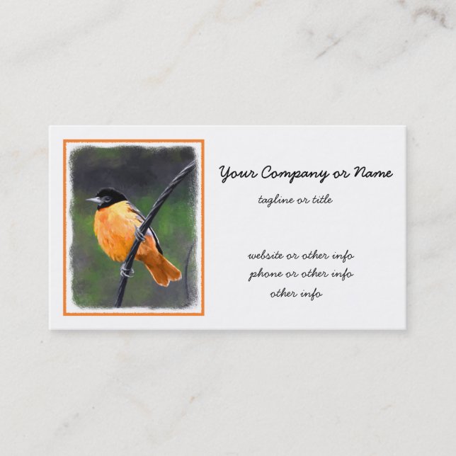 Carte De Visite Peinture Oriole - Art Oiseau Original (Devant)