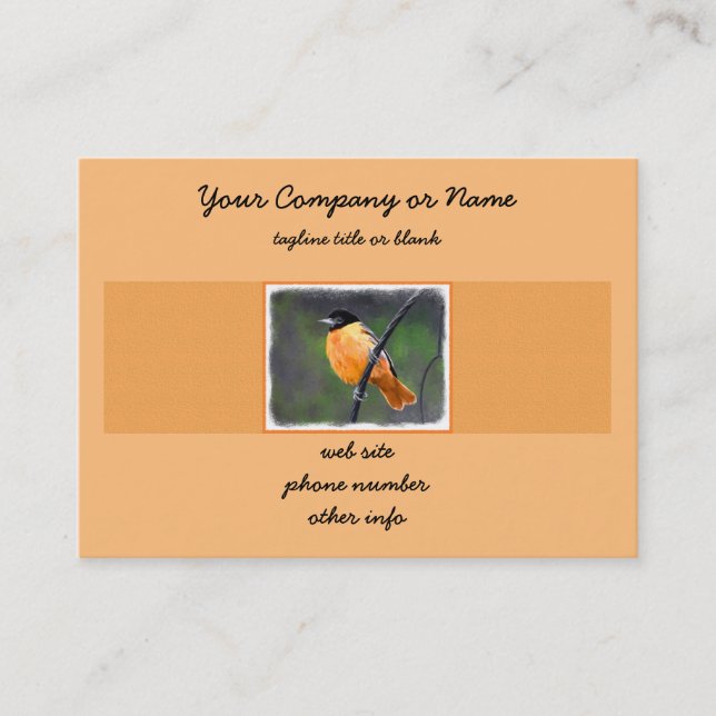 Carte De Visite Peinture Oriole - Art Oiseau Original (Devant)