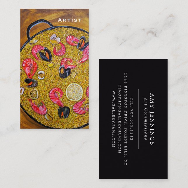 Carte De Visite Peinture Paella De Marisco par Alfred Fox (Devant / Derrière)