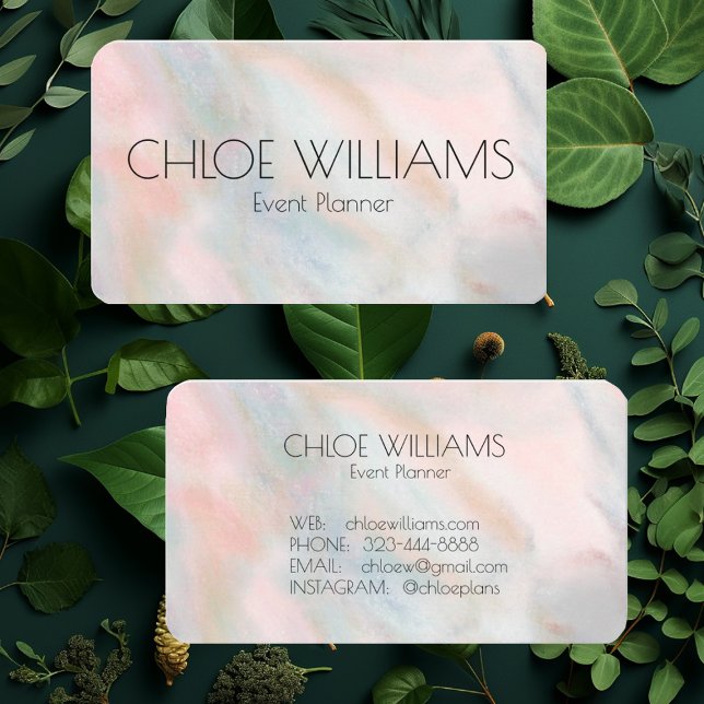 Carte De Visite Peinture Pastel douce Abstraite Brushstrokes rose (Soft pastel simple minimalist business cards. Customize with your own text)