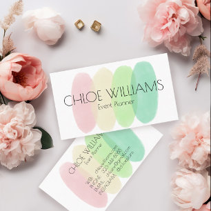 Carte De Visite Peinture pastel douce Aquarelle Abstraite de pince