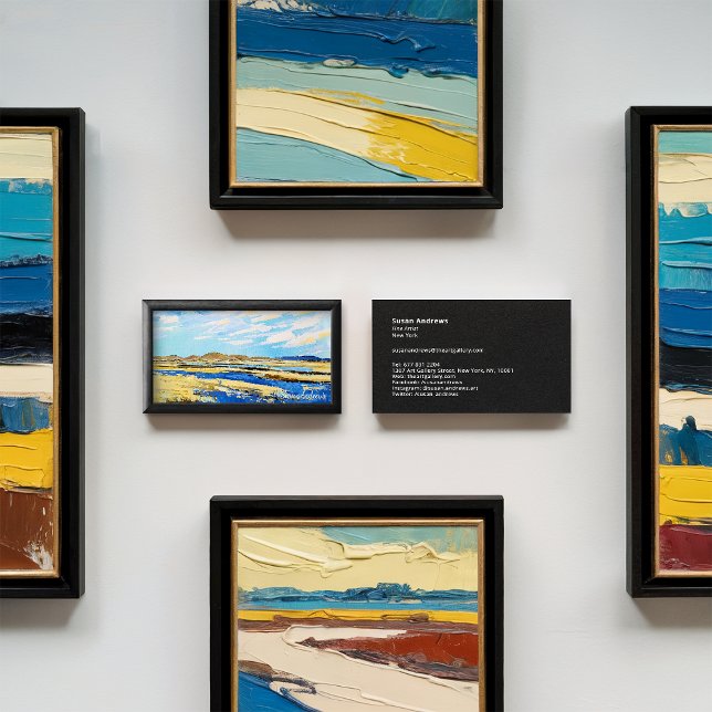 Carte De Visite peinture photo à cadre noir moderne minima (Modern black frame photo artwork painting minimal)