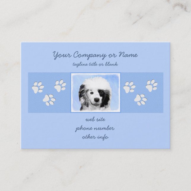 Carte De Visite Peinture Portugaise de Chien d'Eau - Art original  (Devant)