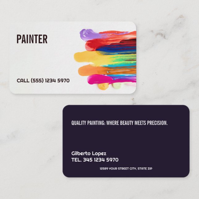 Carte De Visite Peinture professionnelle (Devant / Derrière)