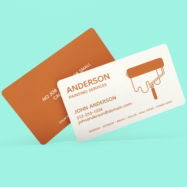 Carte De Visite Peinture professionnelle foncé orange personnalisé (Créateur téléchargé)