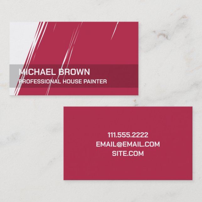Carte De Visite Peinture professionnelle Peintre Magenta (Devant / Derrière)