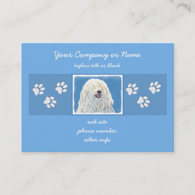 Carte De Visite Peinture Puli - Cute Original Chien Art (Devant)