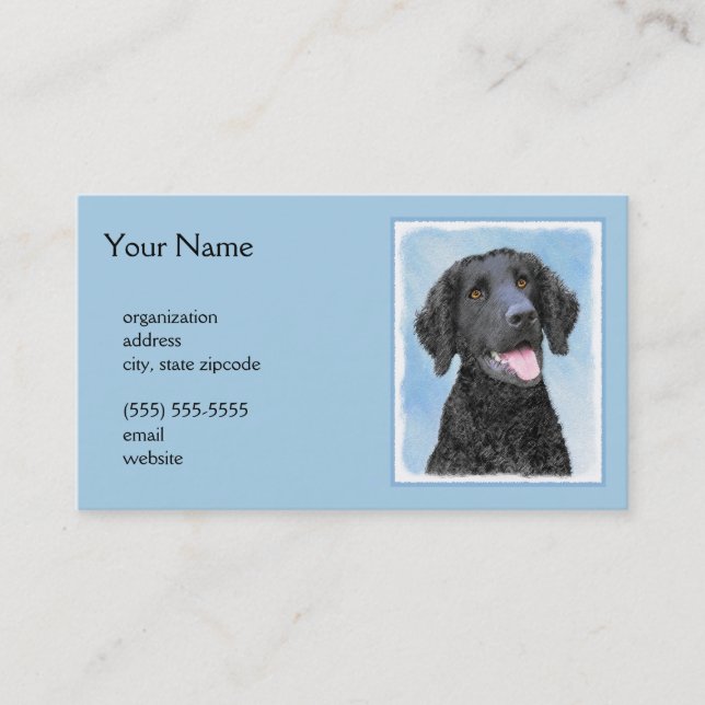 Carte De Visite Peinture Retriever recouverte de boue - Art Chien  (Devant)
