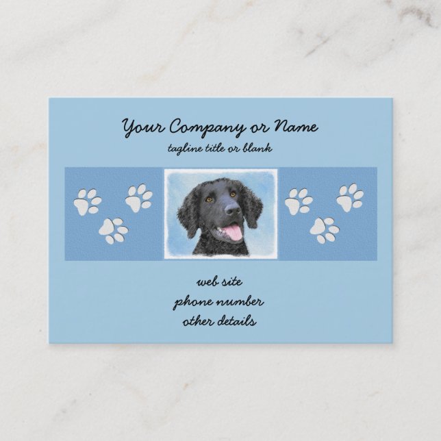 Carte De Visite Peinture Retriever recouverte de boue - Art Chien  (Devant)