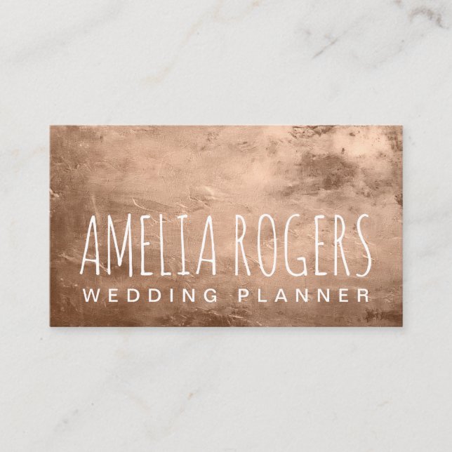 Carte De Visite Peinture rose or métal (Devant)