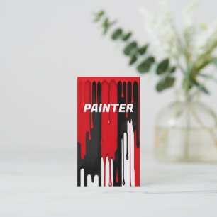 Carte De Visite Peinture rouge et blanche Peinture