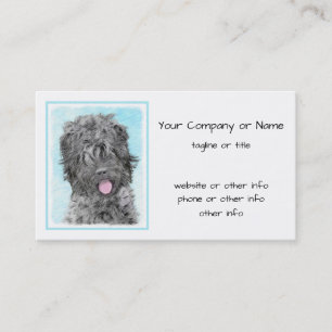 Carte De Visite Peinture russe Terrier noir - Chien original migno