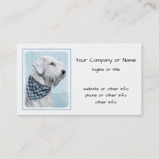 Carte De Visite Peinture Sealyham Terrier - Cute Original Chien Ar (Devant)