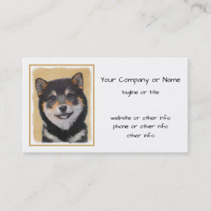 Carte De Visite Peinture Shiba Inu (Noir et Feu) - Art Canin