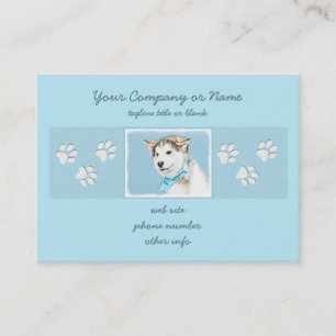 Carte De Visite Peinture Sibérienne Husky Puppy - Art Chien origin
