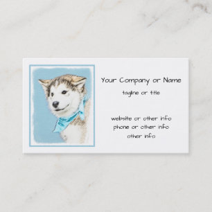 Carte De Visite Peinture Sibérienne Husky Puppy - Art Chien origin