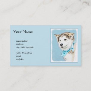 Carte De Visite Peinture Sibérienne Husky Puppy - Art Chien origin