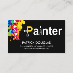 Carte De Visite Peinture Splatter Peintre créatif Peinture de sig