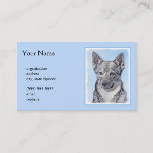 Carte De Visite Peinture Suédoise Vallhund - Cute Original Chien A