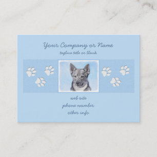 Carte De Visite Peinture Suédoise Vallhund - Cute Original Chien A