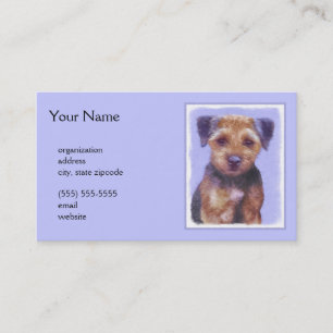 Carte De Visite Peinture sur la frontière de Terrier - jolie art o