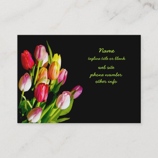 Carte De Visite Peinture Tulip - Art Fleur original (Devant)