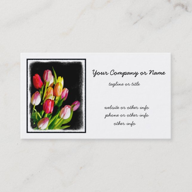 Carte De Visite Peinture Tulip - Art Fleur original (Devant)