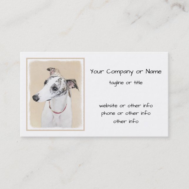 Carte De Visite Peinture Whippet - Jolie art original chien (Devant)