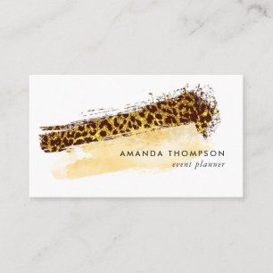 Carte De Visite Peintures de pinceaux en peau de guépard doré