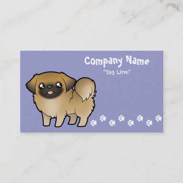Carte De Visite Pékinois dessin animé (tonte chiot) (Devant)