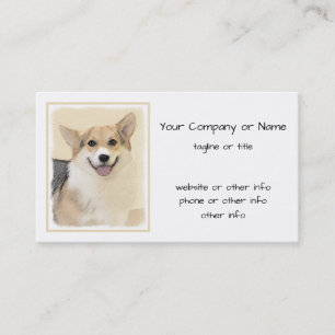 Carte De Visite Pembroke Welsh Corgi Peinture - Chien d'art origin