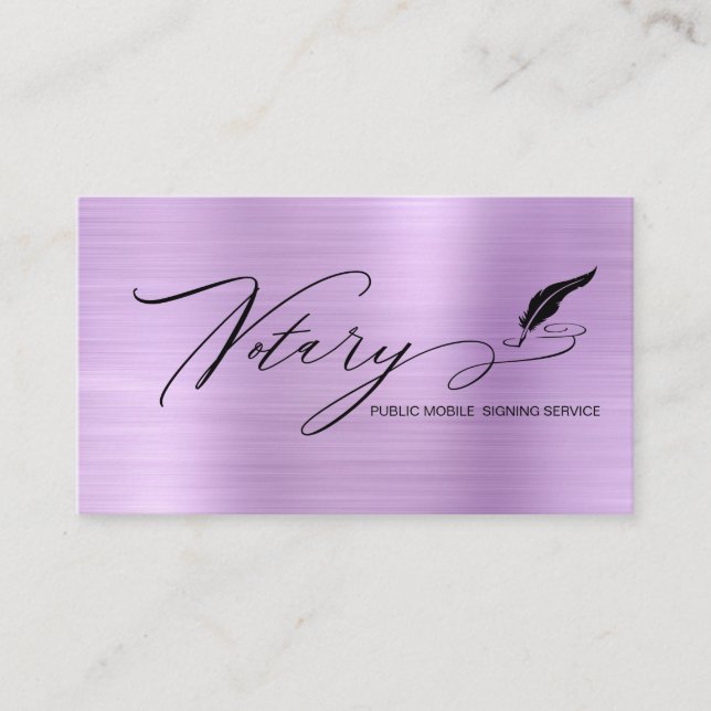 Carte De Visite *~* Pen Plume NOTARY Timbre Agent de signature (Devant)