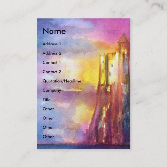 Carte De Visite PENDRAGON Chevaliers médiévaux, Coucher de soleil  (Devant)