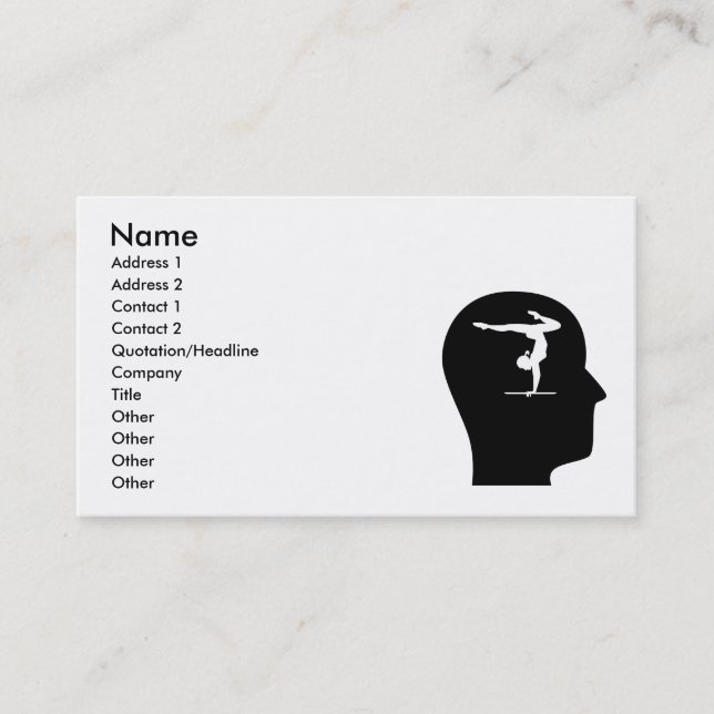 Carte De Visite Penser à la gymnastique (Devant)