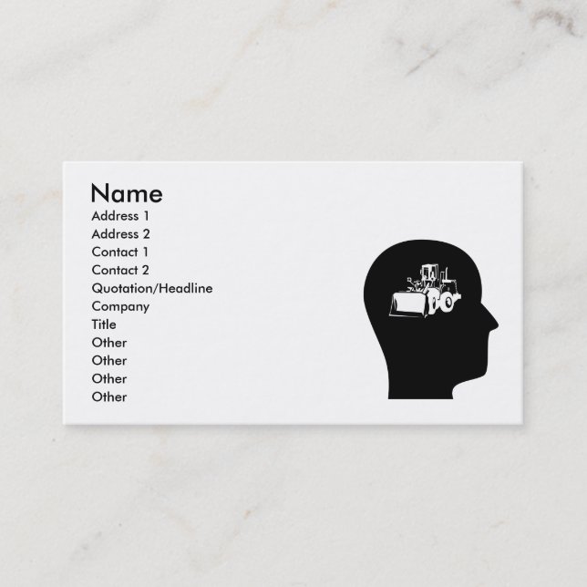 Carte De Visite Penser à l'équipement lourd (Devant)