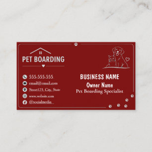 Carte De Visite Pension pour animaux de compagnie minimaliste pers