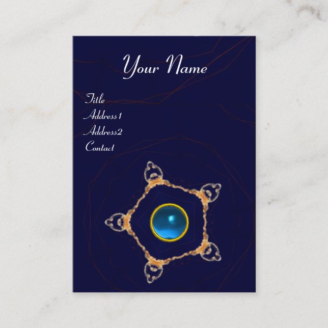 Carte De Visite PENTAGON Saphir monogramme, bleu (Devant)