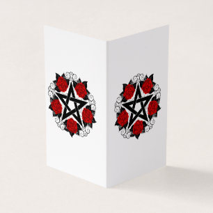 Carte De Visite Pentagramme aux roses rouges