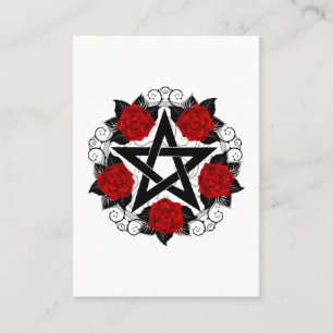 Carte De Visite Pentagramme aux roses rouges