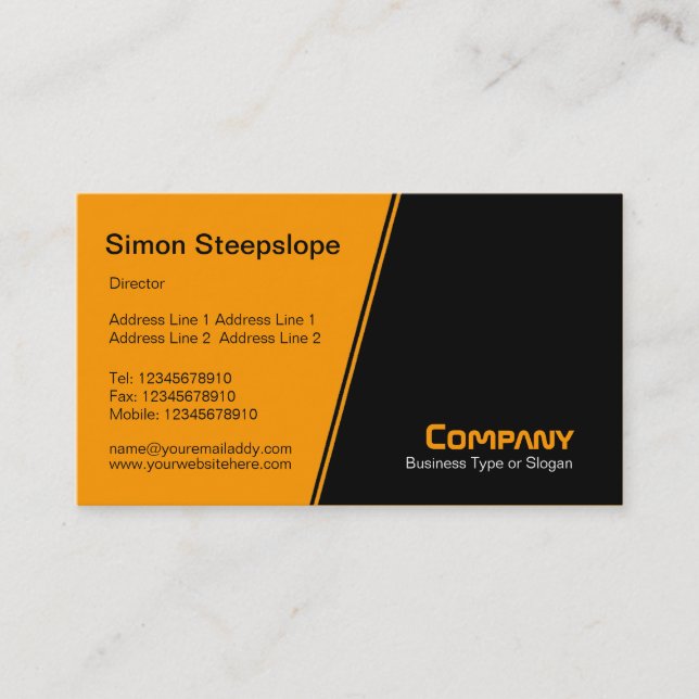Carte De Visite Pente abrupte - orange et noir (Devant)