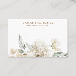 Carte De Visite Peonies florales modernes Boucles d'oreilles Bijou