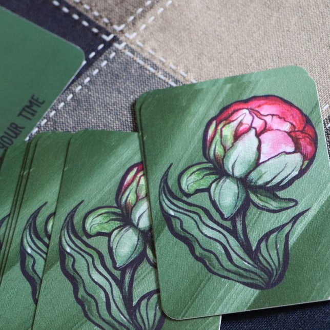 Carte De Visite Peony Flower Peoners Gardener art rose (Créateur téléchargé)